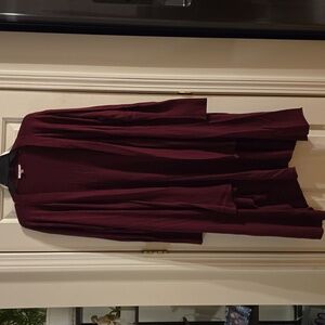 Elegant Maroon Open Front Cardigan